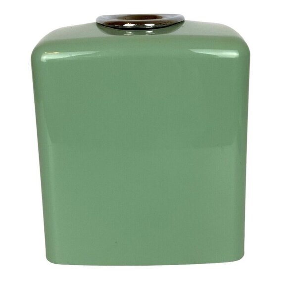 Molded Plastic Tissue Box Cover Mint Green Silver Square Bath Decor Vtg 60s 70s - Picture 2 of 8